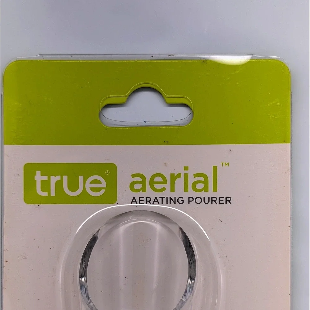 True Aerial Aerating Pourer Clear Black Wine Aerator Drip-Free 0450‎ New